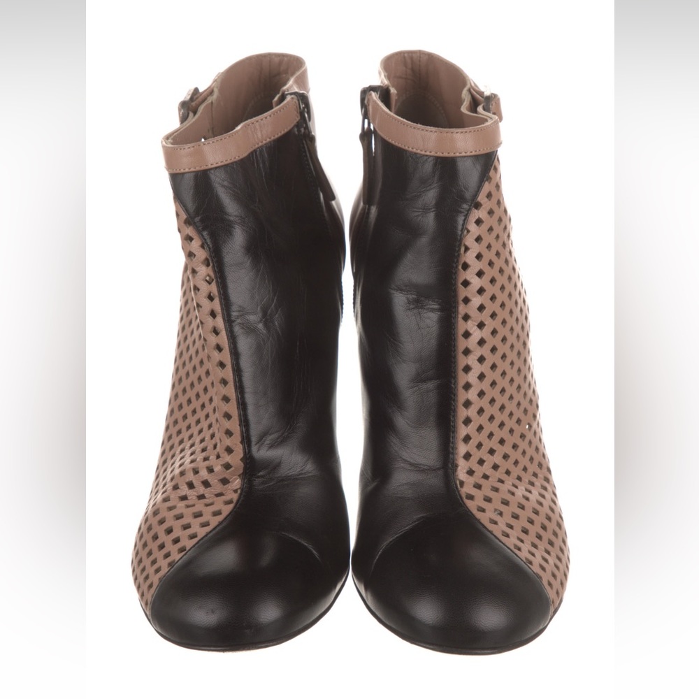 CHANEL Ankle Boots - black & tan lamb skin